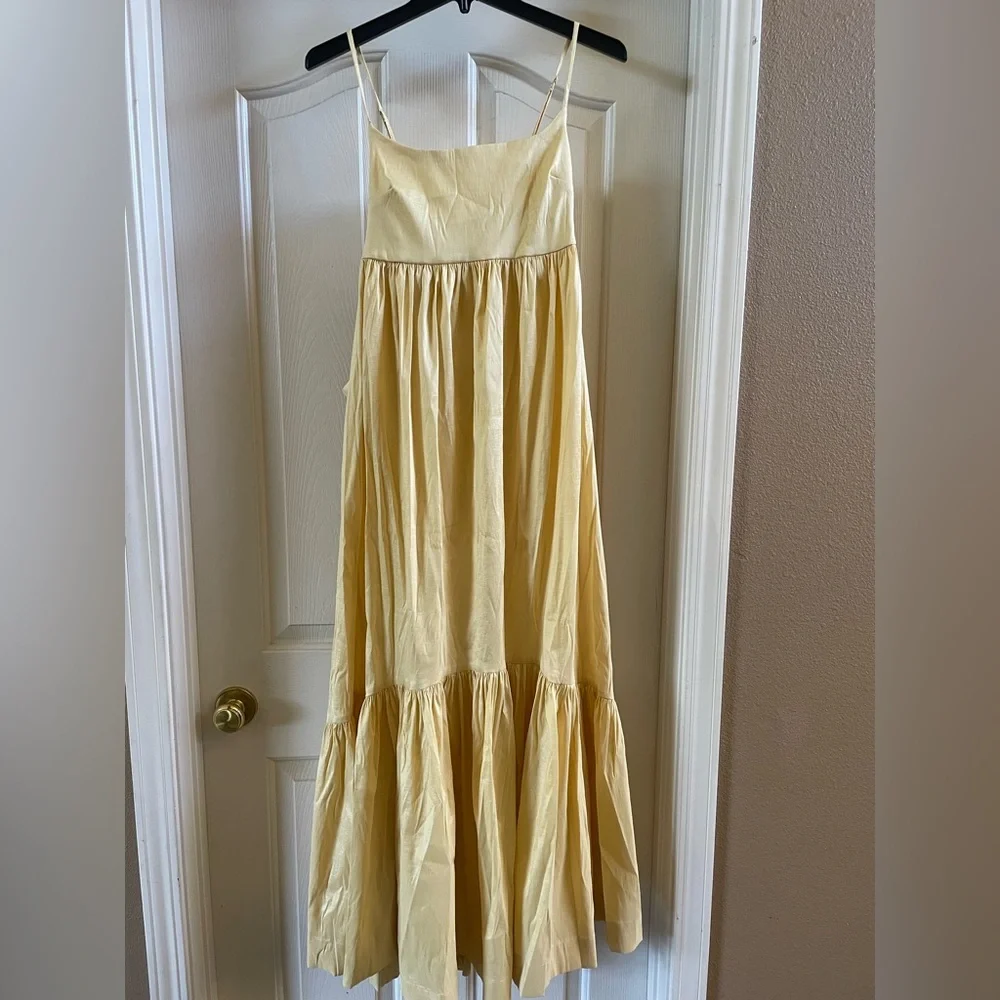 Abercrombie & Fitch Yellow Drama Bow-Back Taffeta Dress - Size Small - NWOT
